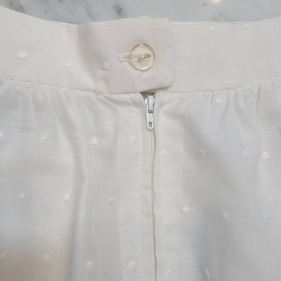 70s vintage white lace swiss dot midi skirt - Picture 4 of 5